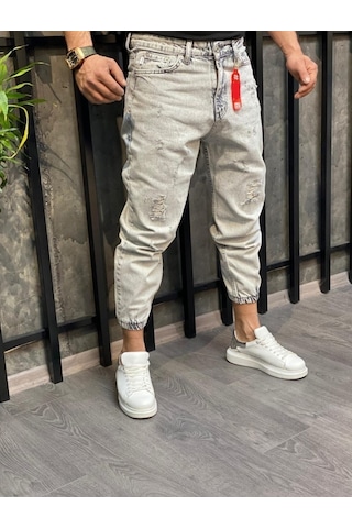 Erkek Paçası Lastikli Boyfriend Kot Jogger Pantolon (491078573)