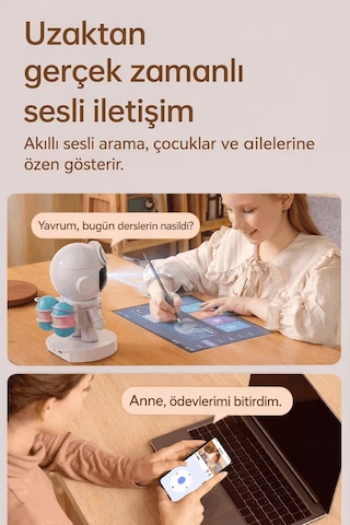 Exenar - Beyaz - Akıllı Robot Ip Kamera 4k Ultra Hd 2mp 360 Dönen Gece Görüşlü Smart Wifi Ev Çocuk Güvenlik Kamerası