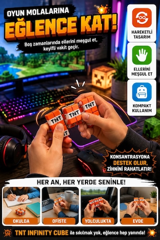 Tnt Infinity Cube Sonsuz Küp Hareketli Stres Küpü Katlanabilir Fidget Oyuncak 1 Adet Kırmızı Tr