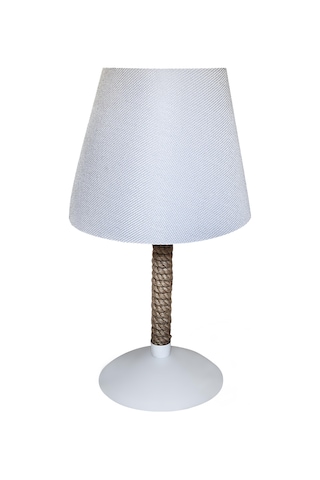 Zen Abajur Masa Lambası Halatlı Beyaz