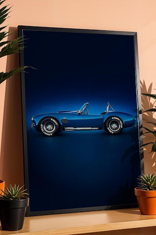 Saturn Shelby Cobra 427 Sc Araba Çerçeveli Tablo Erkek Odası Ve Garaj Dekoru Classic Car Collection