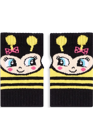 Denokids Arılar Kız Çocuk Parmaksız Eldiven Renkli