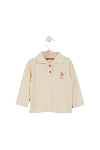 U.S. Polo Assn. Lisanslı Classic Bebek Uzun Kol Yakalı Sweatshirt Fil Dişi