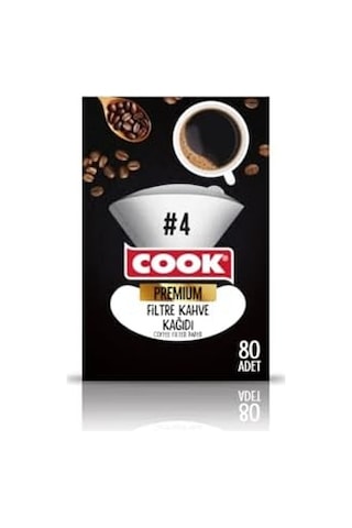 Premium Filtre Kahve Kağıdı, Ebat 4, 80 Adet