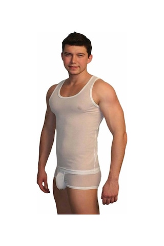 Transparan Erkek Atlet 2310 Beyaz