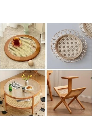 Pazly Geniş Rattan Rattan 40x100cm, Sarı Rattan Dokuma, Mobilya Sandalye Dolap Tavan Dekorasyonu Sarı