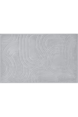 Bluenity Diamond Circle Doğal Pamuklu 2'li Banyo Kilim Seti 60x100+50x60 Cm - Gri