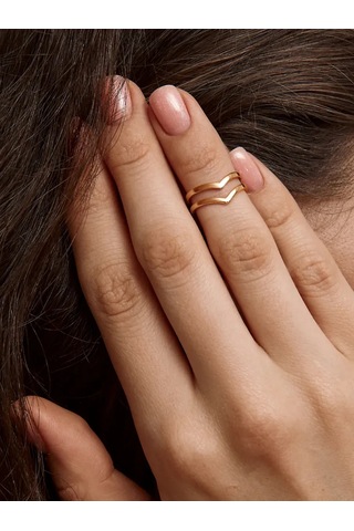 Zoloto Russkih Parmak Ucu Yüzüğü Çift Gümüş 925 Altın Kaplama 145680700 Gri