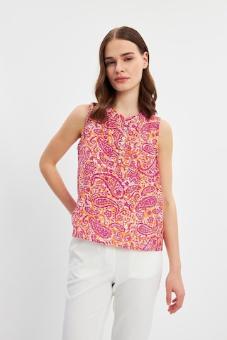 Stella Pulvis Çok Renkli Düğme Detaylı Kolsuz Bluz Çok Renkli