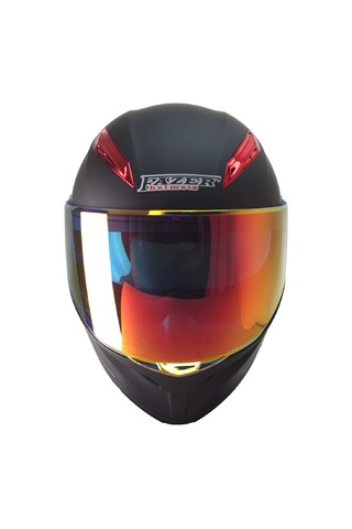 Fazer 965 Çene Açılır Kask Mat Siyah Kırmızı Camlı+güneş Vizörlü Mat Siyah-kırmızı