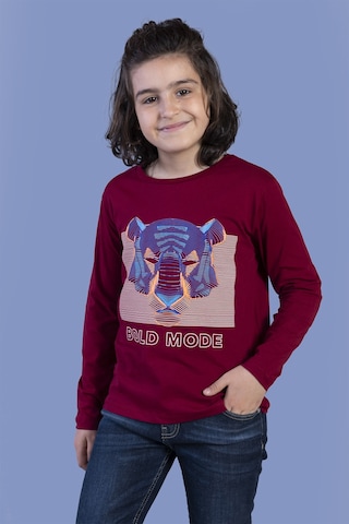 Toontoy Kids Toontoy Erkek Çocuk Kabartma Baskılı Tişört Bordo