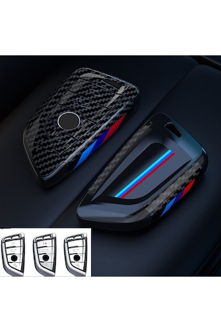 Bmw Uyumlu Anahtarlık Karbon Detaylı Anahtar Kılıfı Sert Plastik Şık Car