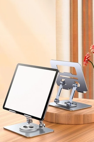 Thentech Şık Görünümlü 360 Derece Dönebilen Aşağı Yukarı Ayarlanabilir Tablet Laptop Standı Metal Stand