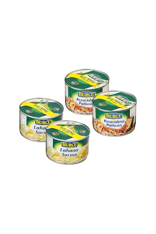 Burcu Patlıcan Kızartma Ve Lahana Sarma 400 Gr 4 Lü Karma Paket