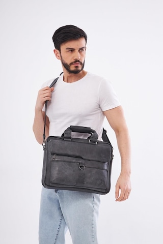 Derinss Dub3088 Hakiki Deri Gri Gölge Laptop Ve Evrak Çantası 001