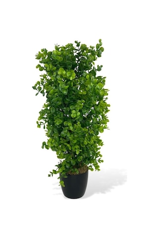 Yapay Çiçek Siyah Saksıda Yeşil Şimşir Ağacı 50cm