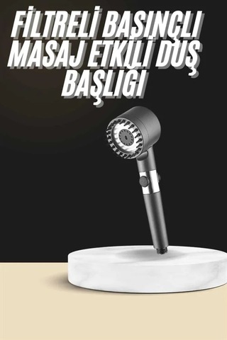 Duş Başlığı Profesyonel Masaj Başlıklı 3 Modlu Yeni Nesil Masaj Uçlu Su Tasarruflu - Lisinya Renkli