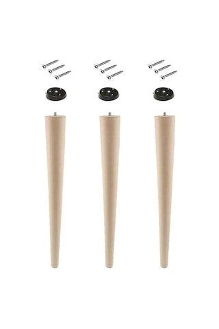 Ahşap Ham Ayak 40 Cm 3'lü Set Kütük Masa Orta Sehpa Zigon Ayağı