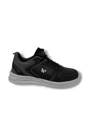 Magg Point 5310-26 Deri Trend Erkek Sneaker Siyah Gümüş 45-47 Siyah