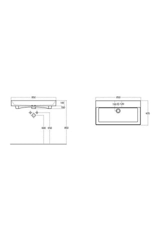Lucco Stance 85 CM Konsollu Dikdörtgen Lavabo Beyaz
