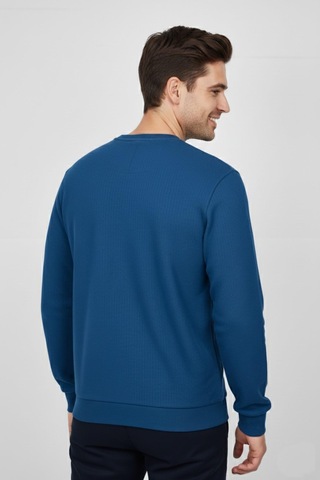 Baglan Erkek Büyük Beden Sıfır Yaka Selanik Sweatshirt Bgl-st04871 Petrol