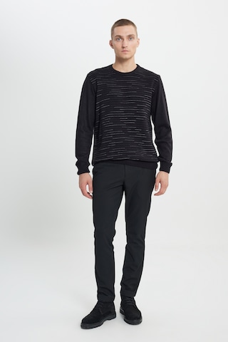 AC&Co / Altınyıldız Classics Altinyildiz Classics Erkek SIYAH-GRI MELANJ Standart Fit Normal Kesim Bisiklet Yaka Dokulu Desenli Triko Kazak 4A4923100043SGEL Siyah - Gri Melanj