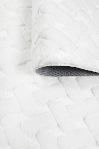 Desenli Tavşan Tüyü Yumuşak 2 Li Banyo Paspası Kaymaz Tabanlı Klozet Takımı Krem Krem