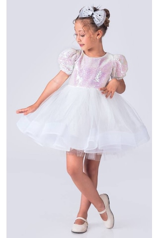 Kız Çocuk Pul Payet Balerin Model Elbise 001