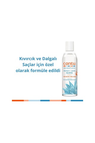 Cantu Weightless Isı Koruyucu Ve Parlaklık Veren Saç Serumu - Dalgalı Ve Kıvırcık Saçlar 100 Ml
