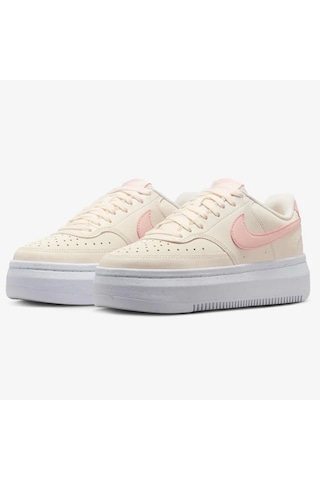 Nike Court Vision Alta Leather Womens Sneaker Hakiki Deri Kadın Günlük Spor Ayakkabı Krem Krem