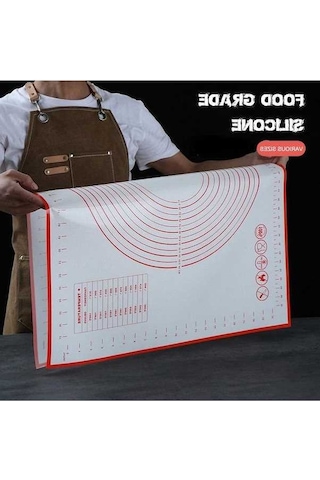 Novahub Kırmızı Silikon Pişirme Matı: 60x40cm - Pasta, Pizza, Hamur İşi İçin Mükemmel Hamur Yapışmaz Mat