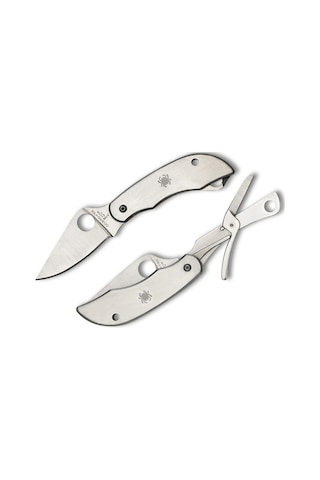 Spyderco Clipitool Scissors Stainless Plainedge Kamp Çakı Gümüş
