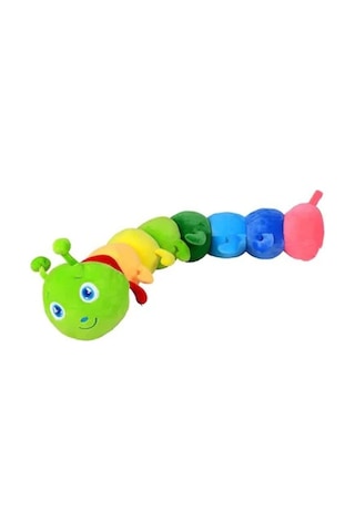 Peluş Tırtıl Yastık Oyuncak Renkli Büyük Boy 90 CM