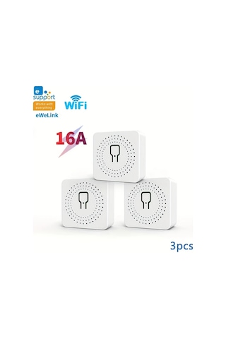 Motion003 3 Adet 16a Mini Akıllı Wifi Anahtarı Alexa Google Home Uyumlu Hub Gerekmez Ewelink