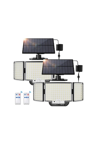 Sigrill 212 Led Güneş Enerjili Hareket Sensörlü Işık 2'li Paket Ip65, 3 Modlu, 340 Aydınlatma