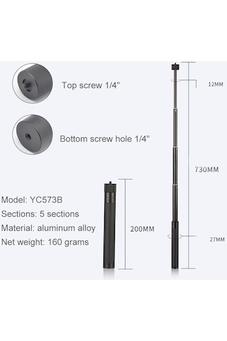 Tongxida Yc573b Selfie Uzatma Çubuğu Feiyu G5/spg/wg2 Gimbal İçin, Djı Osmo Pocket/pocket 2