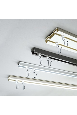 Metal Kancalı Plastik Halkalı Korniş Ruleti / Perde Askısı 20 Adet