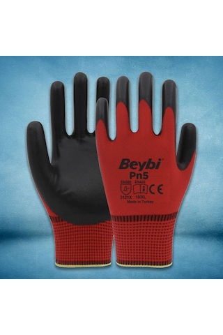 Beybi Pn5 Nitril Eldiven Kırmızı Siyah No:10 60-144-288 Çift