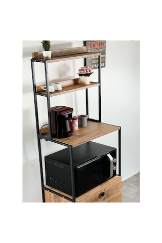 Kapaklı Dolap Mutfak Bangosu Çok Amaçlı Dolap Kahve Köşesi Rafı 5