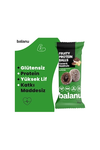 Balunu Kakao Dolgulu ve Fındıklı Meyveli Protein Topları 6 x 55 G
