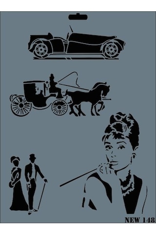 Rich New Seri N-148 Stencil 35x25 Cm - Blba-287579 Renkli Rich New Seri N-148 Stencil 35x25 Cm - Blba-287579 Renkli