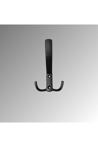 Uzun Noktalı Metal Askı Şık Portmanto Askılık Dolap Mobilya Askısı Vidalar Dahil 5 Adet Siyah