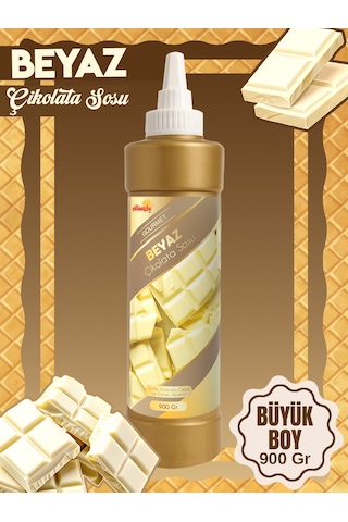 Beyaz Çikolata Sos - Waffle & Krep & Pankek & Tatlı & Dondurma & Kruvasan Sos - 900 Gr