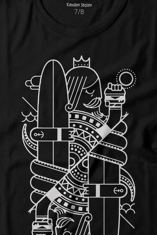 Kendim Seçtim Disenos Papaz İskambil Kağıdı Çizim Baskılı Tişört Çocuk T-shirt 001