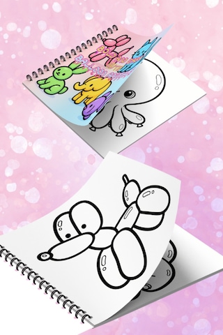 Cute Balloon Animals Bold And Easy 20x20 Cm Büyük Boyama Kitabı, Çocuklar Ve Yetişkinlere