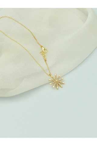 Brezza Lusso Jewelry Axcce Serie Taşlı Güneş Kolye Gold