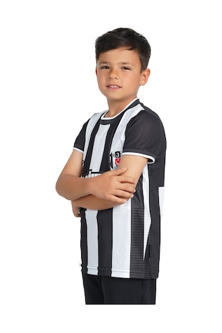Gsstore Beşiktaş Umbro Lisanslı Çubuklu Çocuk Forma Siyah - Beyaz