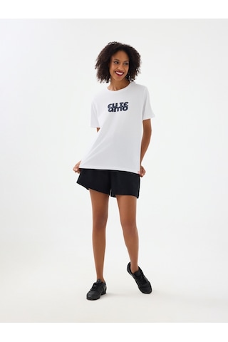 Kadın Regular Fit T-shirt Lf2039132 Whıte Beyaz
