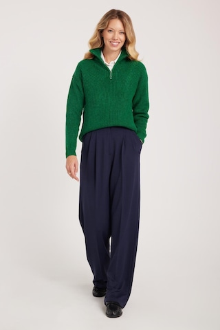 Tudors Kadın Regular Fit Klasik Kesim Yüksel Bel Geniş Paça Lacivert Pantolon-39583 Lacivert