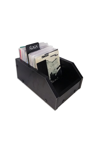 Ahşap 7" Plak Kasası Siyah